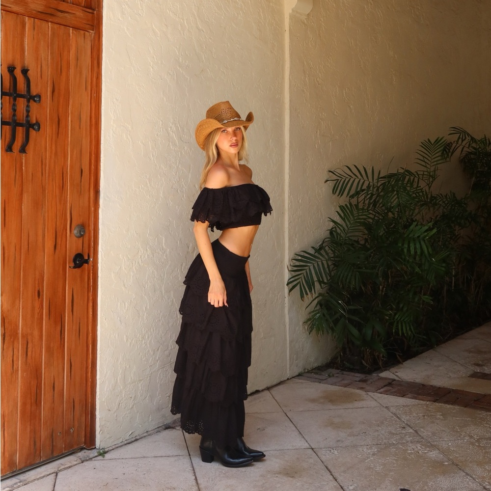 Club L London Vista Maxi Skirt and Breathtaking Crop Top